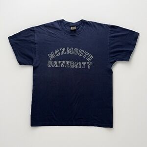 Vintage Gear For Sports Monmouth University T Shirt Mens L Navy Spellout Tee